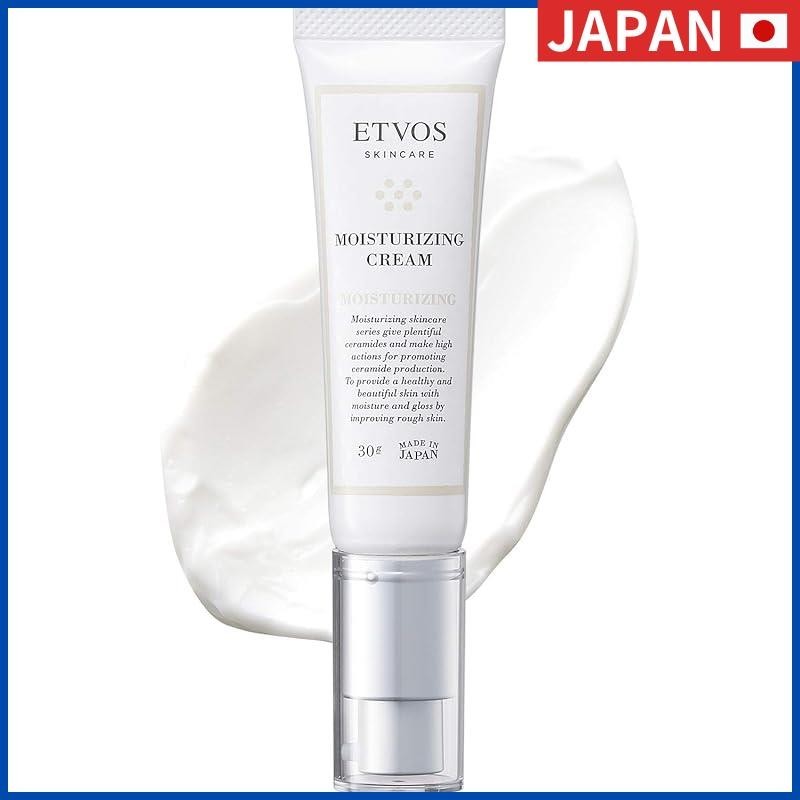 ETVOS Moisturizing Cream 30g for Dry/Sensitive Skin with 5 Types of Human-Type Ceramides from Japan