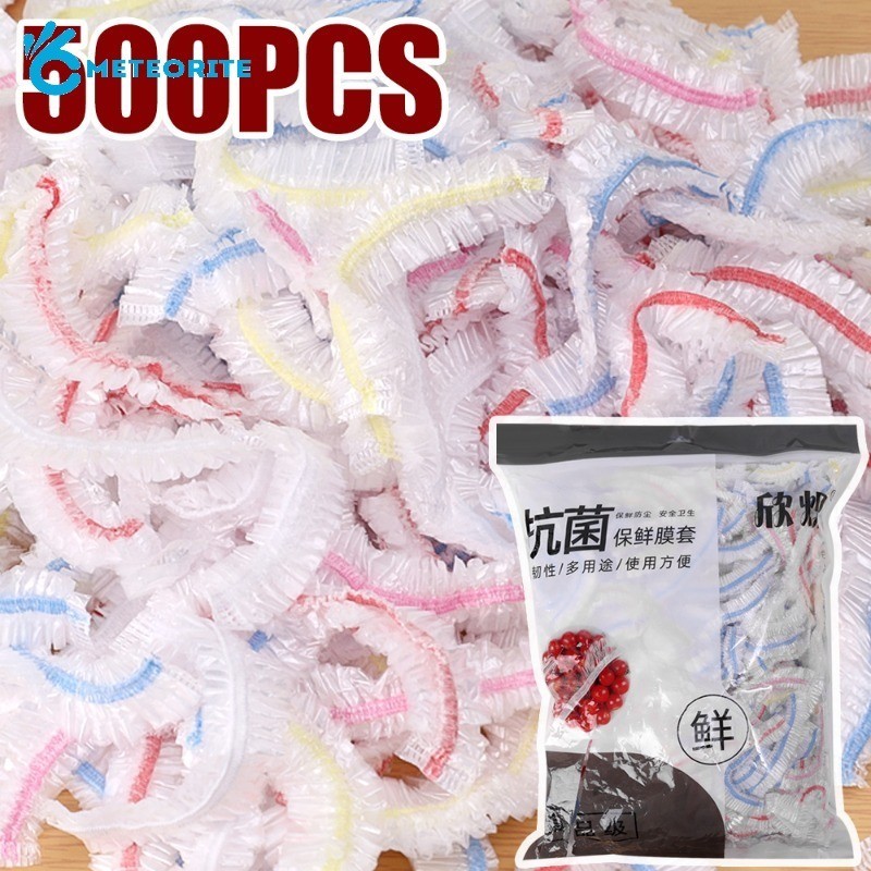 500ชิ้นยืดหยุ่นสูงพลาสติกอาหารครอบคลุม-ที่มีสีสันอาหารเกรดผลไม้ผักฝุ่นฟิล์ม-ครัวตู้เย็นสดเก็บห่อ