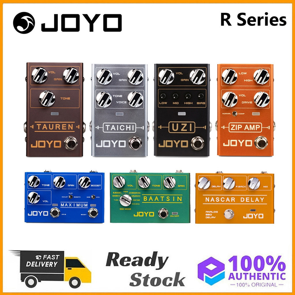 Original JOYO R Series Stompbox กีตาร์สําหรับชิ้นส่วนกีตาร์ไฟฟ้าและอุปกรณ์เสริม Overdrive/Distortion/looper/Drum เครื่อง Octave IR Loader