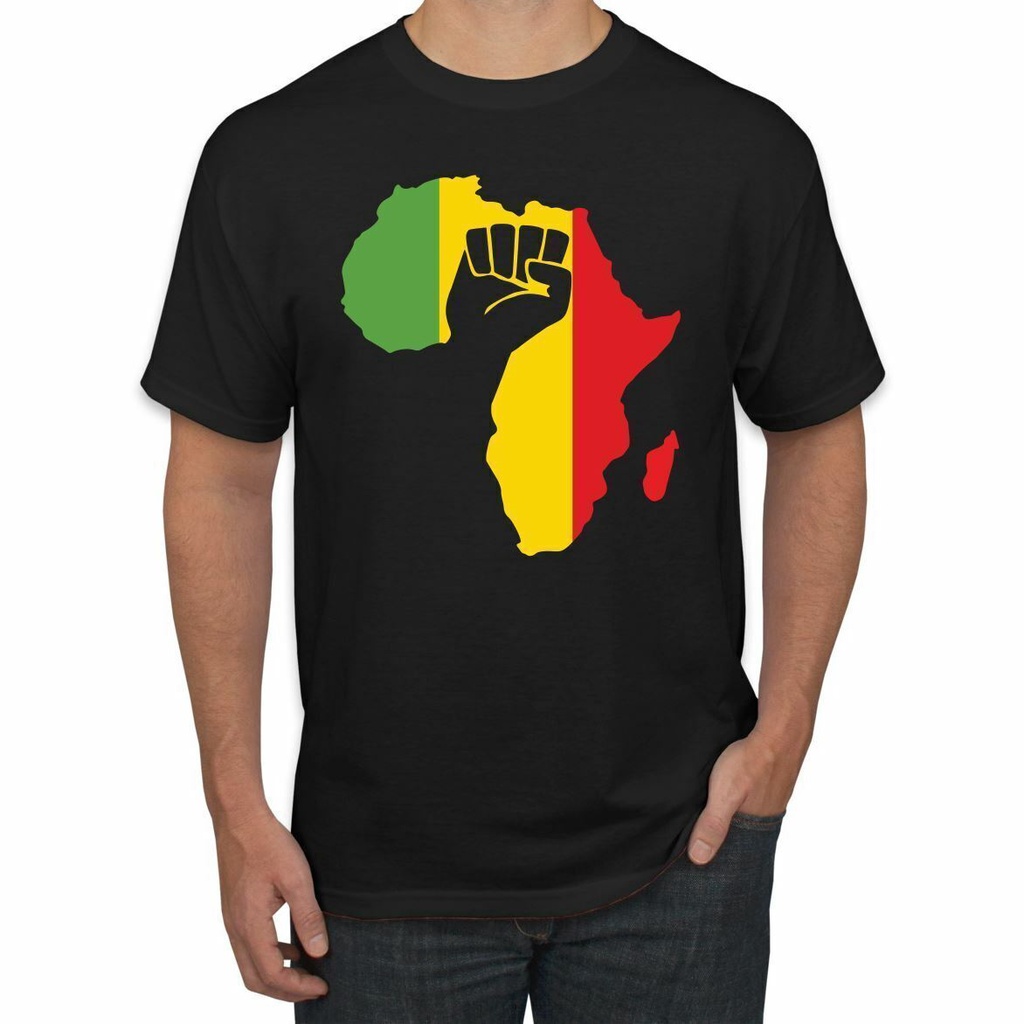 Love Africa Map Power Men เสื้อยืดกราฟิก