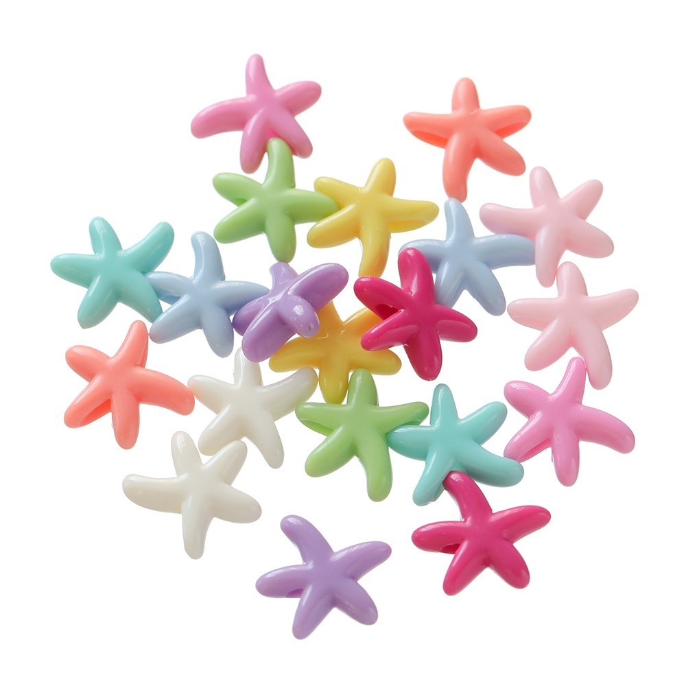 St. kunkka 20-50 ชิ ้ นอะคริลิคสีทึบปลาดาวลูกปัดสีสัน Ocean Charm ลูกปัดหลวมสําหรับ DIY เครื ่ องประดับทําสร ้ อยคอสร ้ อยข ้ อมือ