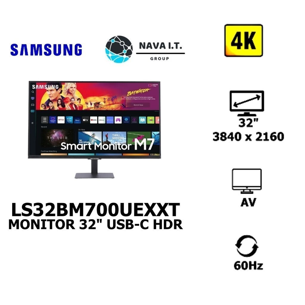 ⚡️กรุงเทพฯด่วน1ชั่วโมง⚡️ SAMSUNG จอมอนิเตอร์ M7 LS32BM700UEXXT MONITOR 32" VA 4K USB-C HDR รับประกัน 3ปี
