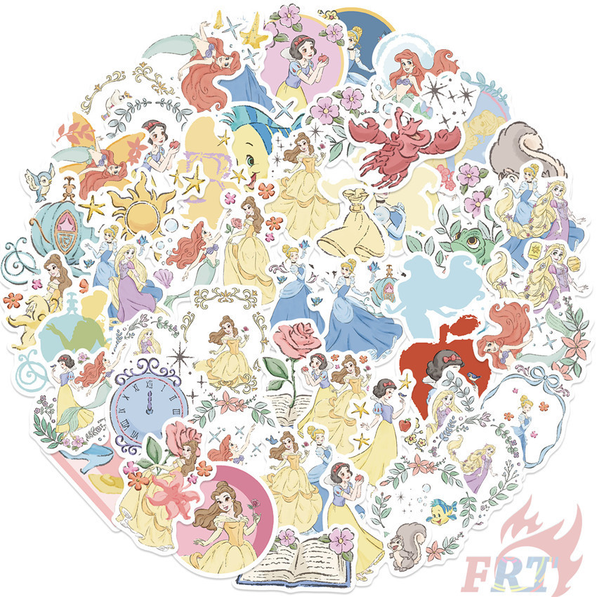 50ชิ้น/เซ็ต ❉ สติ๊กเกอร์เจ้าหญิงดิสนีย์รวม 04 ❉ แฟชั่น DIY สติ๊กเกอร์กันน้ํา Doodle สติ๊กเกอร์