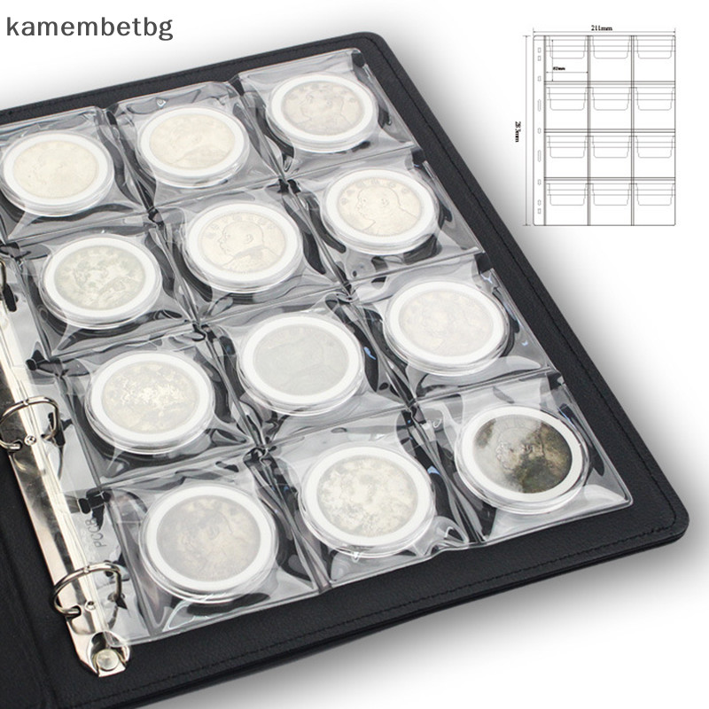 Kamembetbg 9/12 Grids Classic Plastic Coin Holder Sheet Storage Collection Money Album Case TH – โปรปัง
