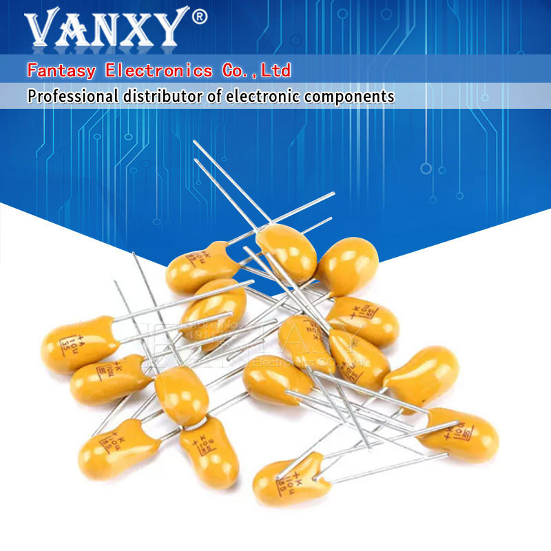 10pcs Tantalum Capacitor 16V 20V 25V 35V 50V 0.1UF 0.22UF 0.33UF 0.47UF 100UF 220UF 1UF 2.2UF 4.7UF 