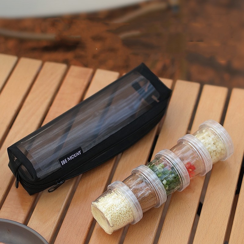 5 ชิ ้ น/Set Camping Spice Kit ขวดปรุงรสแบบพกพา Travel Spice Container Bag