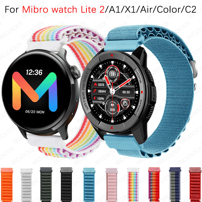 Alpine loop สายไนลอนสําหรับ Mibro watch Lite 2 / C3 / A2 / A1 / X1 / Air / Color / C2 Smart watch สายรัดข้อมือเปลี่ยนสร้อยข้อมือ