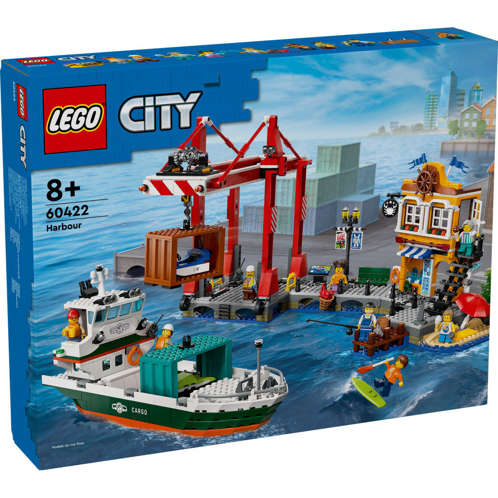 LEGO 60422 City Seaside Harbor with Cargo Ship Building Toy Set (1226 ชิ้น)