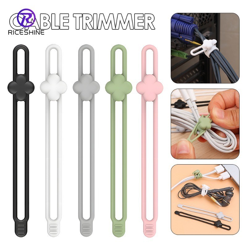 4 ชิ้น/เซ็ต Creative Four Leaf Clover Shape ซิลิโคน Data Cable Ties - สะดวกอเนกประสงค์ประหยัดพื้นที่คอมพิวเตอร์สายเข้าเล่ม