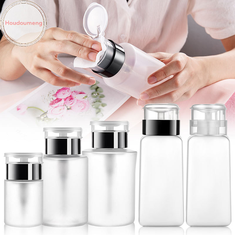 Houdoumeng 60/150/180/250ml ปั๊มเปล่า Dispenser Liquid UV เจลโปแลนด์เล็บทําความสะอาดขวดภาษาโปลิชคํา Cleanser Remover ขวด TH