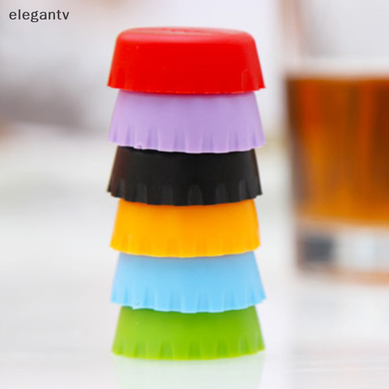 Egn 6 ชิ้นซิลิโคนแบบใช้ซ้ําได้ฝาขวดเบียร์ฝาครอบโซดา Cola ฝาปิดไวน์ Saver Stopper N