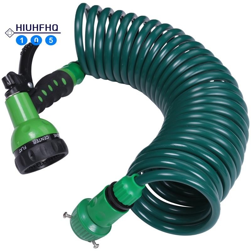 【 Hiuhfhq106 】EVA Garden Telescopic Spring Tube Garden Hose Plastic Multifunctional Car Wash Water Sprinkler สําหรับสวน