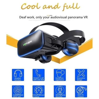 แว่นตา VR 3D VRPARK พร้อมหูฟังสเตอริโอไฮไฟ เวอร์ชันอัพเกรด สำหรับ IOS Android เกมสมาร์ทโฟน ดูหนัง 3D Cinema และเล่นเกมส์