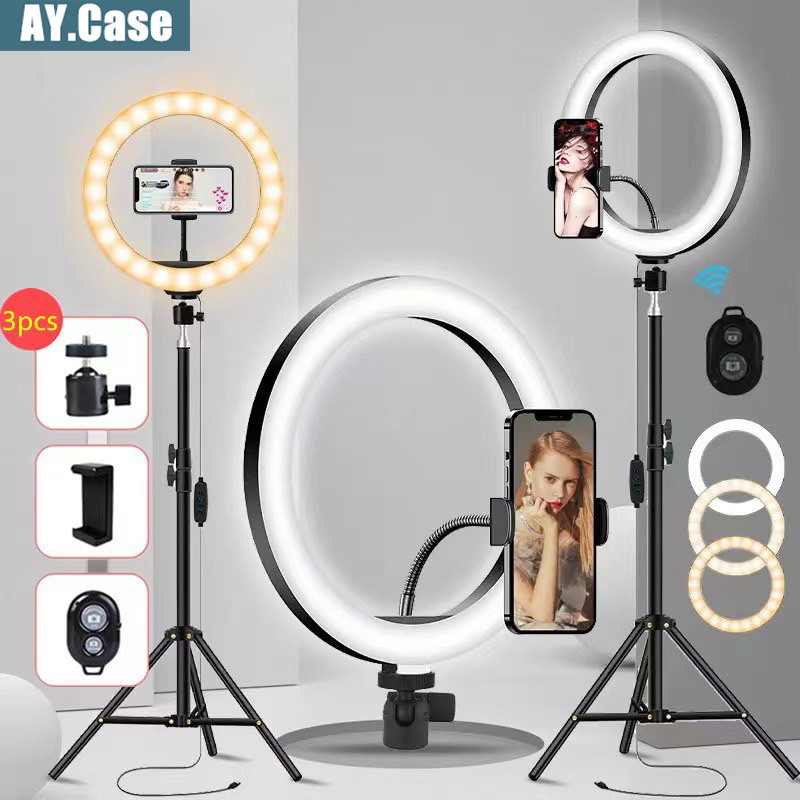 [พร้อมส่ง] ไฟไลฟ์สด 10 นิ้ว ปรับแสงได้ ไฟแต่งหน้า ไฟ live สด ไฟกลม เซลฟี่ อัดวิดีโอ แต่งหน้า ถ่ายวิดีโอ สวยๆ