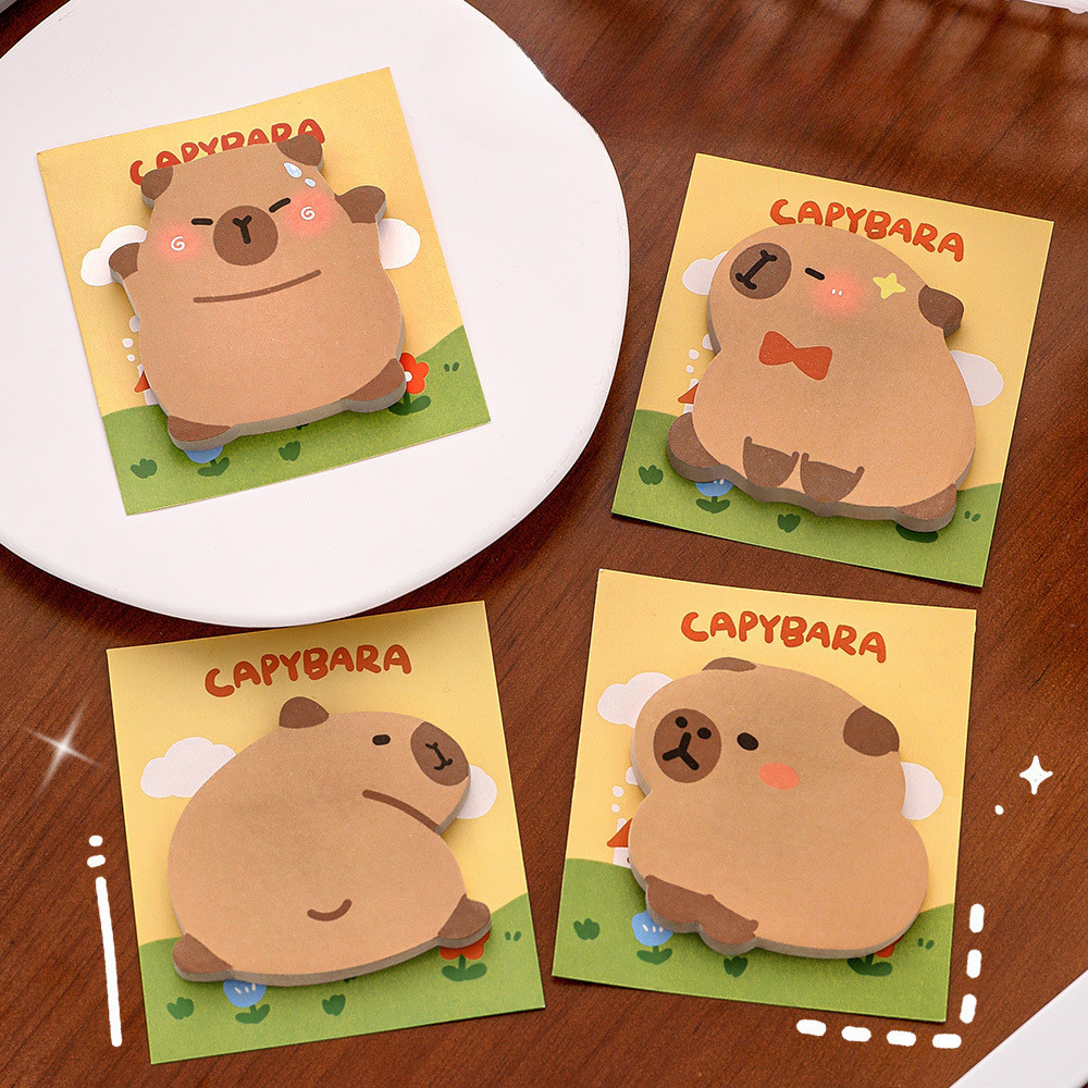 30 แผ่น/แพ็คการ์ตูน Capybara Kawaii หมีสัตว์ N ครั้ง Memo Pad Sticky Notes Memo Notebook เครื่องเขียนอุปกรณ์การเรียน