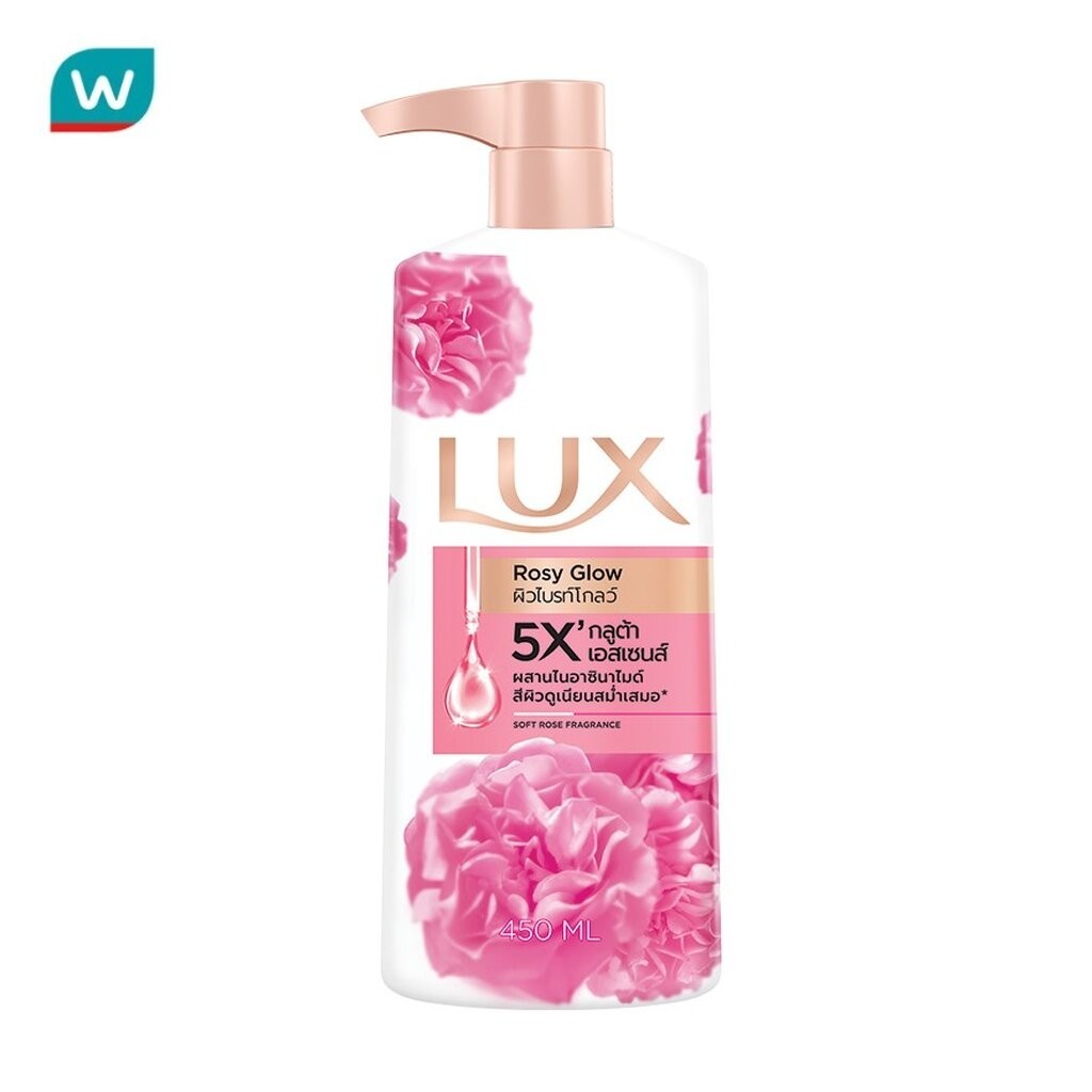 Lux ลักส์ ครีมอาบน้ำ โรซี่ โกลว์ 450 มล.