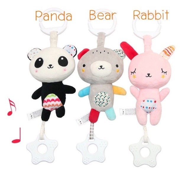 ตุ๊กตาแขวนรถเข็นเด็กรูปสัตว์ โมบายตุ๊กตาแขวนรถเข็นหรือที่นอนรูปสัตว์น่ารักๆ เสริมพัฒนาการลูกรัก