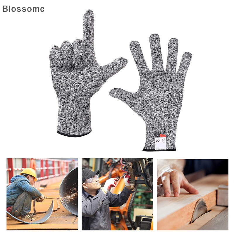 Blossomc HPPE ระดับ 5 ความปลอดภัยถุงมือป้องกันการตัดความแข็งแรงสูงอุตสาหกรรมสวนครัว Anti-Scratch Anti-cut Glass Cutg อเนกประสงค์ใหม่