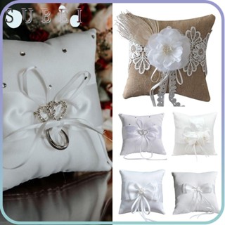 Sukaa หมอนริบบิ้นโบว์ หมอนแหวนโรแมนติก อุปกรณ์จัดงานแต่งงาน …