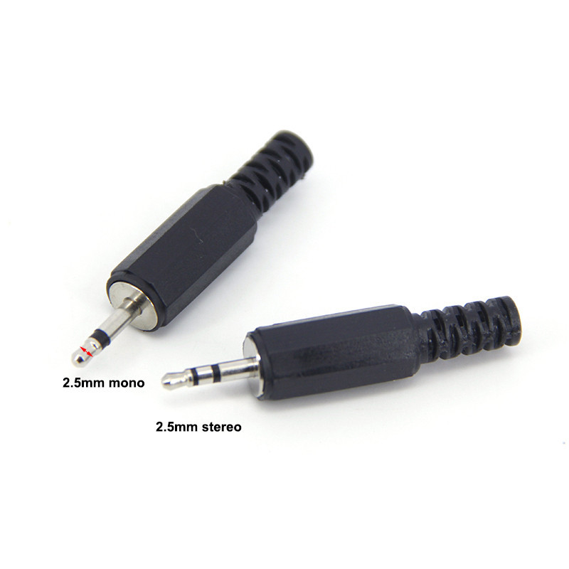 แจ็คตัวผู้ 2.5 มม. 2 3 เสา Audio Mono Stereo Plug ปลั๊กเชื่อมสายเคเบิล