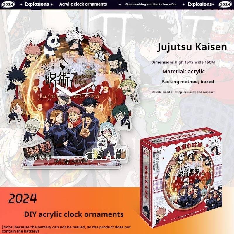 Jujutsu Kaisen อะคริลิคนาฬิกา Standee - Gojo Satoru, Itadori Yuji, Fushiguro Megumi - อะนิเมะ-ของขวัญวันเกิดสร้างแรงบันดาลใจ