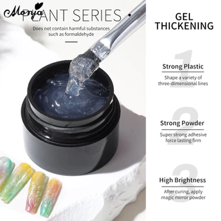 Monja 5ml Wave Liner Gel Molding Polish สําหรับ ภาพวาดรูปแบบน้ําสามารถใช้กับกระจกผงเล็บเครื่องมือ