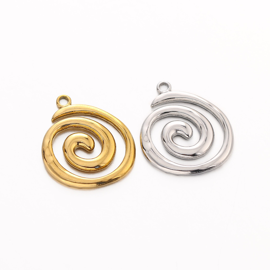 สแตนเลส 18K จี ้ เรขาคณิตเกลียววงกลมจี ้ แหวนจี ้ หลุมสร ้ อยคอสร ้ อยข ้ อมือ DIY อุปกรณ ์ เสริม