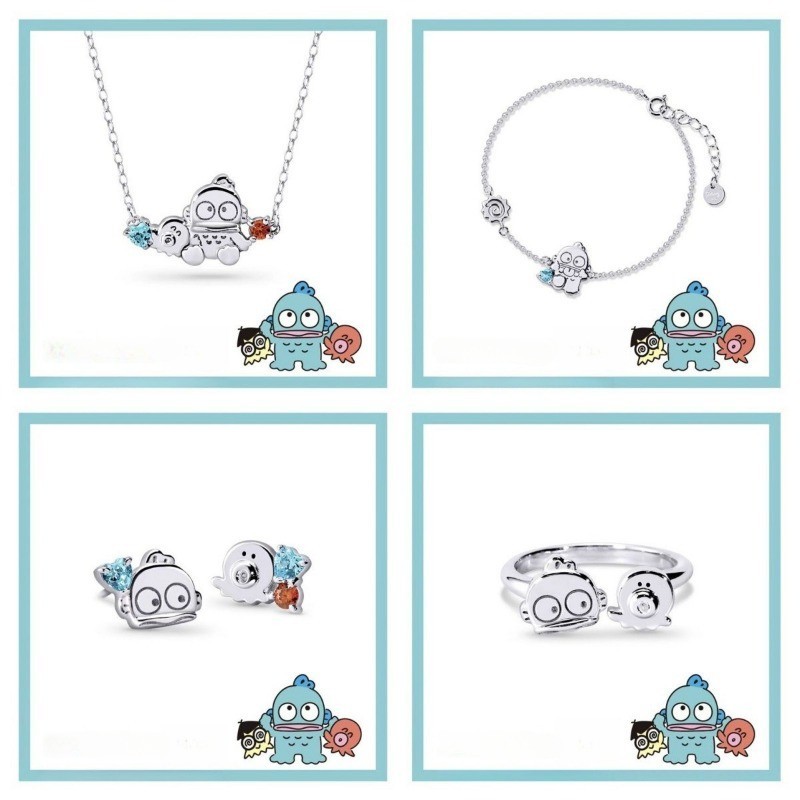 Cartoon Mermaid Clown Fish Bracelet Girl's New Cute Cartoon Children's Fun and Unique Creative Gift Jewelry Set