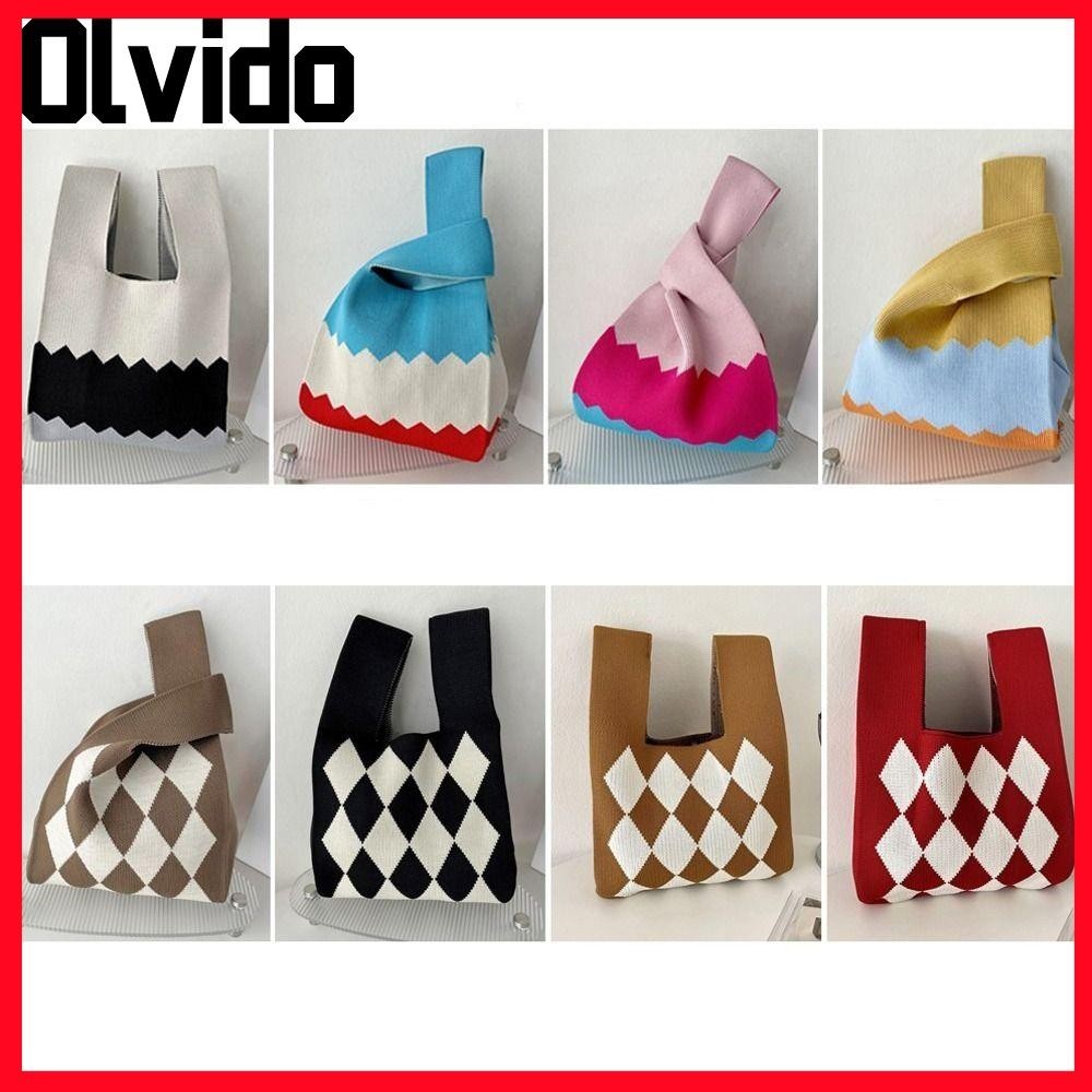Olvido กระเป ๋ าถือถักแฟชั ่ น Knot กระเป ๋ าช ้ อปปิ ้ งขนาดเล ็ ก