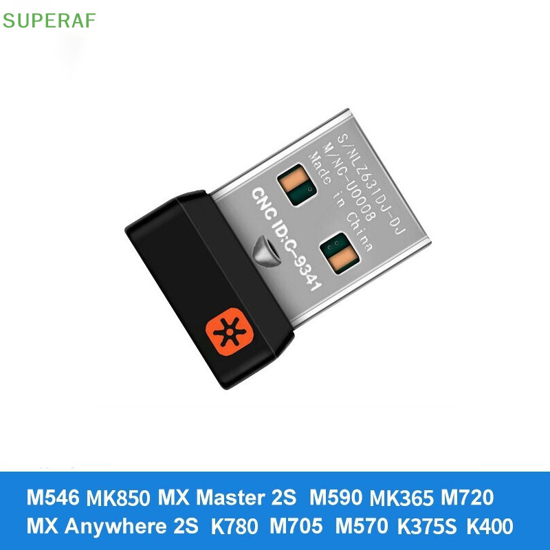 Superaf Wireless Dongle Receiver Unifying USB Adapter สําหรับเมาส์คีย์บอร์ดเชื่อมต่อ 6 อุปกรณ์สําหรั