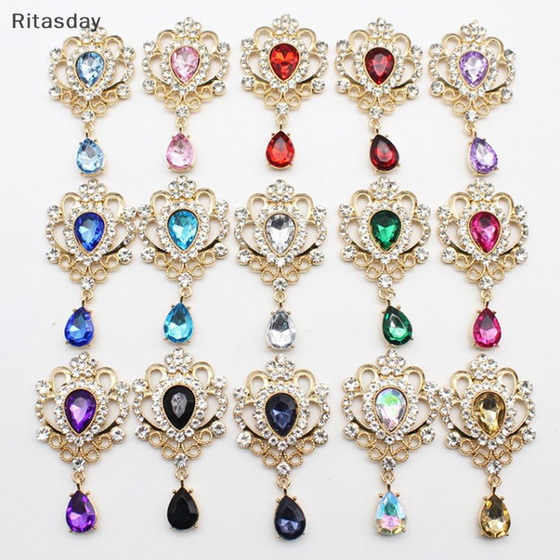 Ritasday 32*60 มม.สําหรับทํางาน Rhinestone ปุ่มผม Manualidades อุปกรณ์เสริม Diy แบนกลับเข็มกลัดเครื่องประดับอุปกรณ์เสริมใหม่