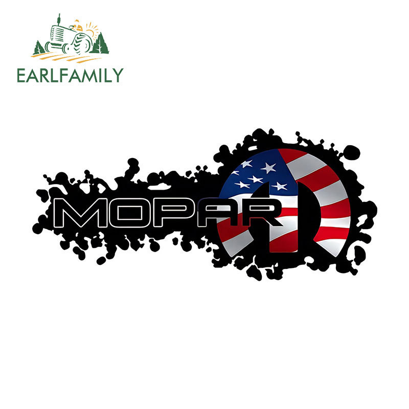 Earlfamily 13 ซม.x 5.7 ซม.Mopar สติกเกอร์รถบุคลิกภาพตู้เย็นขวดน้ํา PVC Decal กันชนกันน้ําไฟฟ้า-จักรยานรถจักรยานยนต์ Graffiti