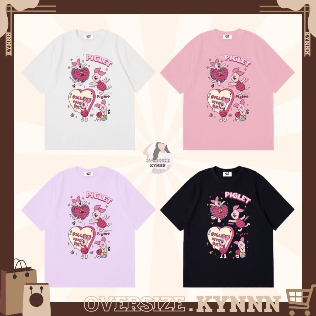 ใหม่ Qotton Land (Q015) เสื้อโอเวอร์ไซส์ พิกเล็ต