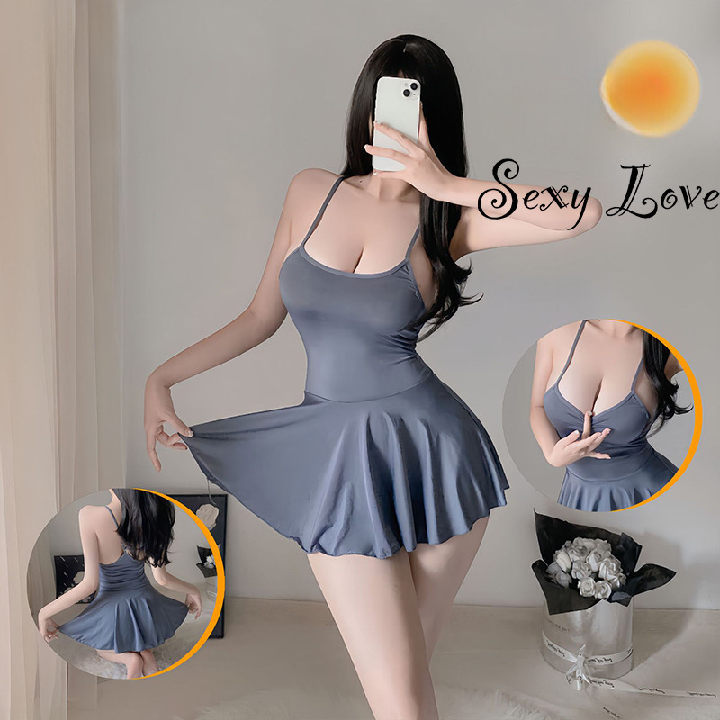 Sexy Love ชุดนอนชิ้นเดียว ผ้ายืด สวมใส่สบาย หลังเปลือยเซ็กซี่ จัดส่งจากไทย H9081