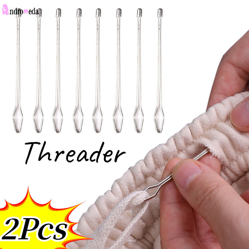 2 ชิ้น/เซ็ต DIY เย็บปักถักร้อยเครื่องมือยืดหยุ่นเชือก Threader เข็มคลิปเย็บ Loop Kit/เสื้อผ้าวงยืดหยุ่น Threading Guide