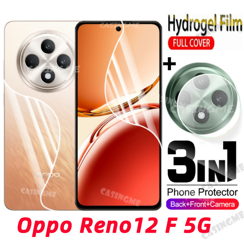 Oppo Reno12 F 5G 2024 ด้านหน้าด้านหลังคลุมทั้งหมดป้องกันฟิล์มHydrogelสําหรับOppo Reno 12F 5G 12 F Reno12F Reno12 12 F 4Gไม่กระจกนิรภัยกล้องด้านหลังป้องกันฟิล์มหน้าจอป้องกัน