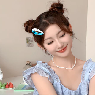 Polka Dot Bow Wave Cloud กิ๊บติดผมสาวหัวใจอเนกประสงค์ Duckbill คลิปคลิปด้านข้าง Hairpin เครื่องประดับผม