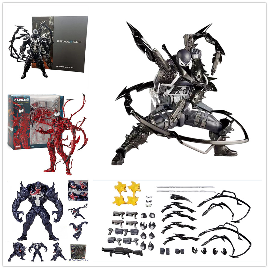 Revoltech Agent Venom Figure Symbiote Amazing Yamaguchi Venom Action Figure Collection ของขวัญเคลื่อ