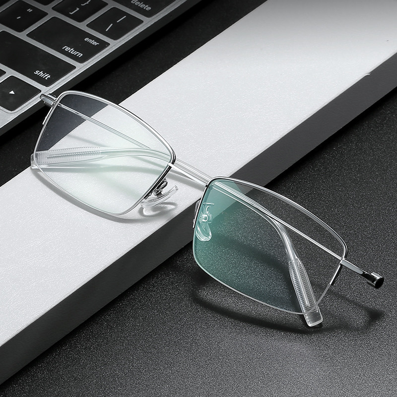 Z9002 1 PC Half-Rim Squared กรอบโลหะ คุณภาพดีสายตายาวแฟชั่นชายหญิง Unisex แว่นตาแว่นตาอ่านหนังสือ
