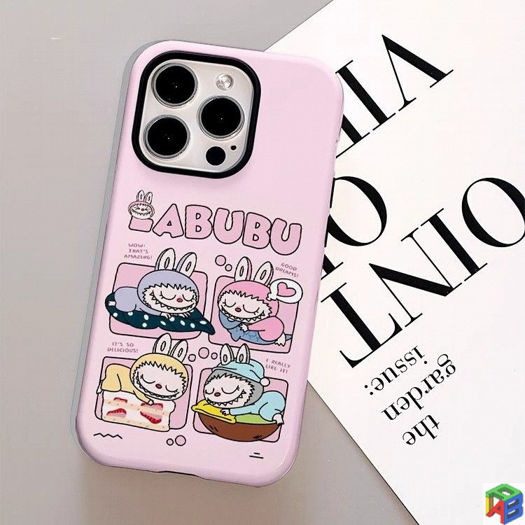 น่ารักการ์ตูน Labubu สําหรับ Apple 15/16promax เคสโทรศัพท์ 14plus 13/11pro 12 7/8Plus น่ารักซิลิโคนอ่อนนุ่มปกแข็ง