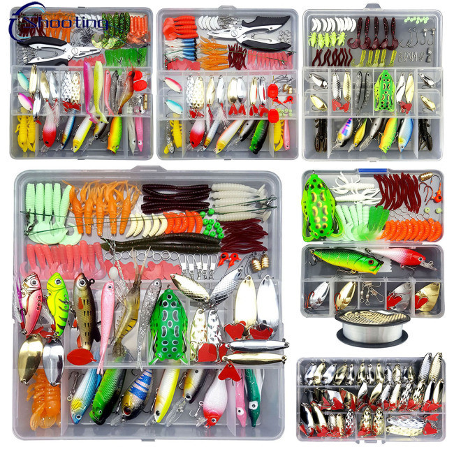 ขายร้อน! เหยื่อตกปลาชุด Minnow กบช้อนเหยื่ออ่อน Fishhook ชุดอุปกรณ์ตกปลาสําหรับน้ําทะเลน้ําจืด