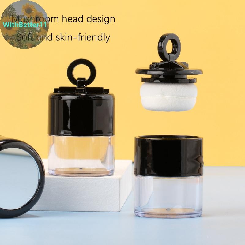 Better Case With Mushroom Sponge Puff Portable Loose Box With Mirror Travel Diy Cosmetic Foundation 