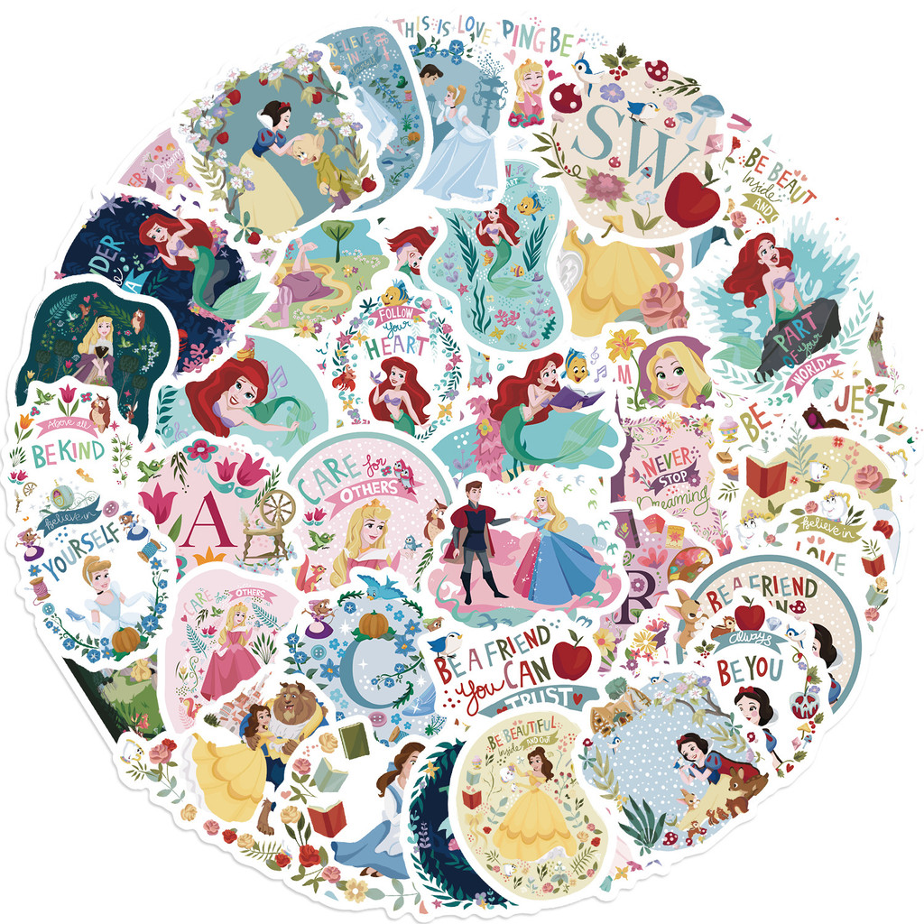 60 ชิ้น DIY Princess Graffiti สติกเกอร์ - สติ๊กเกอร์ไวนิลกันน้ําสําหรับกีตาร์และกระเป๋าเดินทางตกแต่ง