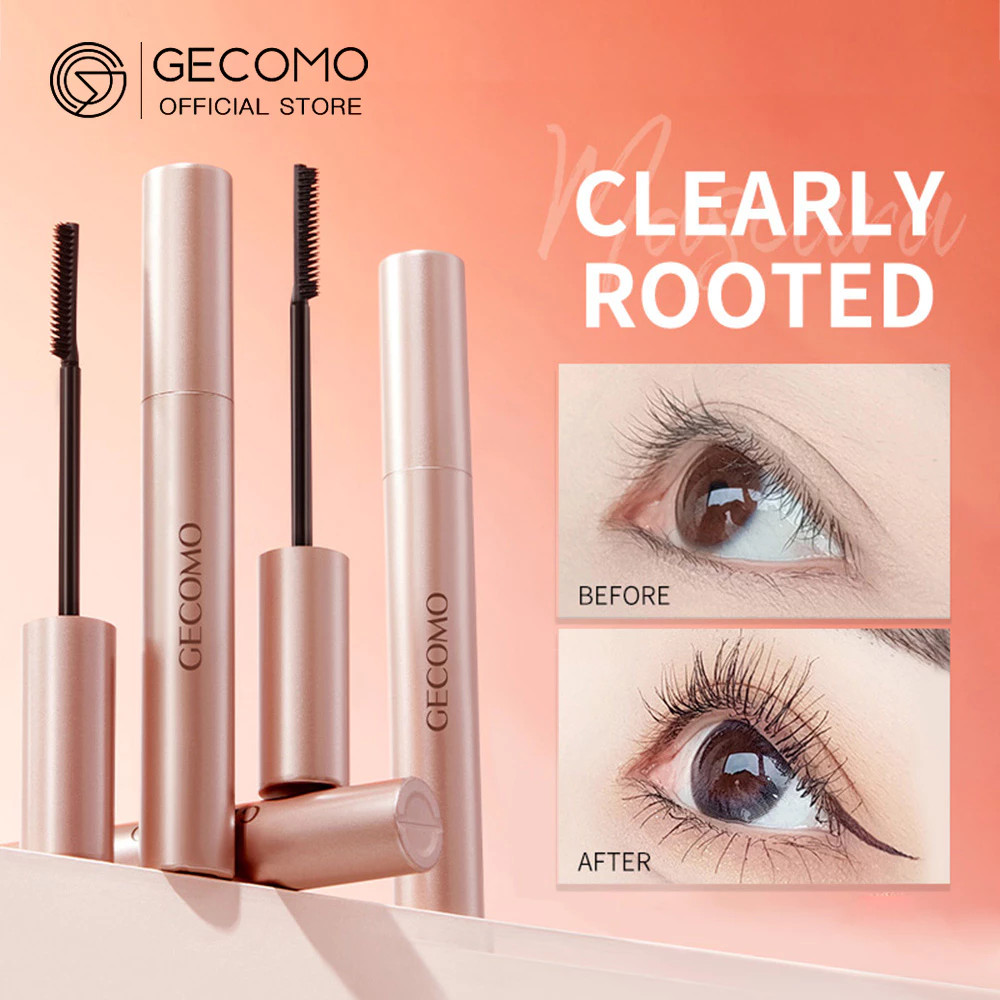 Gecomo มาสคาร่าปัดขนตา ติดทนนาน หัวแปรงซิลิโคน ปัดขนตายาว สีดำ (GE201025)