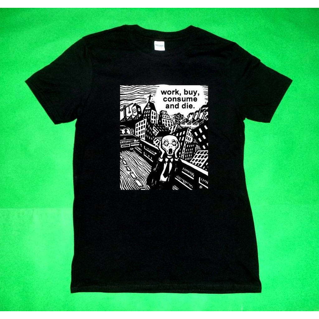 The Scream,Punk Shirt,Punk Rock,เสื้อผ้าพังก์,เสื้อ Antifa Unisex