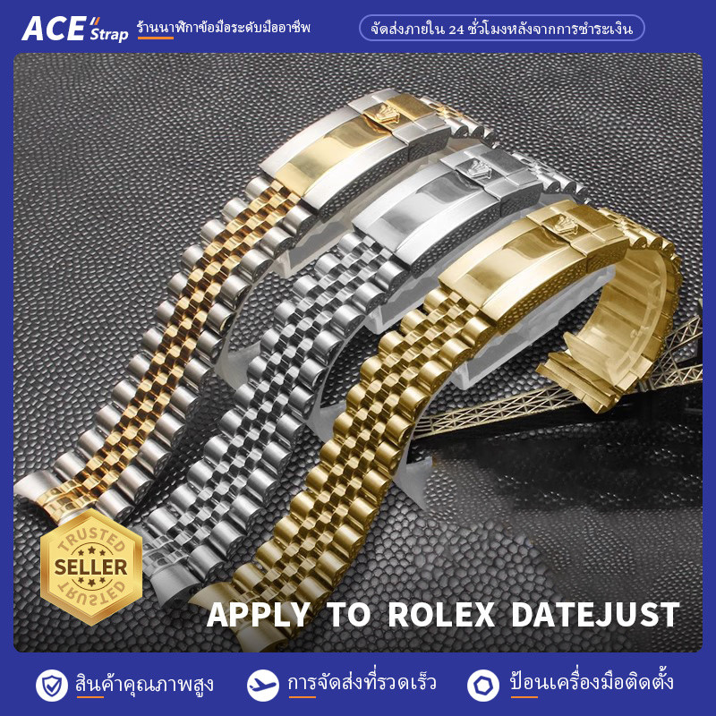 เหมาะสำหรับนาฬิกา ROLEX log double safety buckle สายนาฬิกาสแตนเลส 20mm 21mm เหมาะสำหรับ DATEJUST
