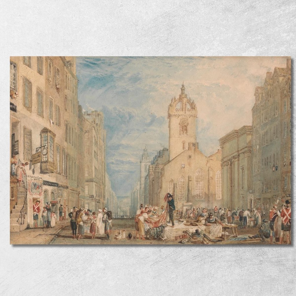 High Street Edinburgh Joseph Mallord William Turner, jwt57 ภาพพิมพ์บนผ้าใบแคนวาส