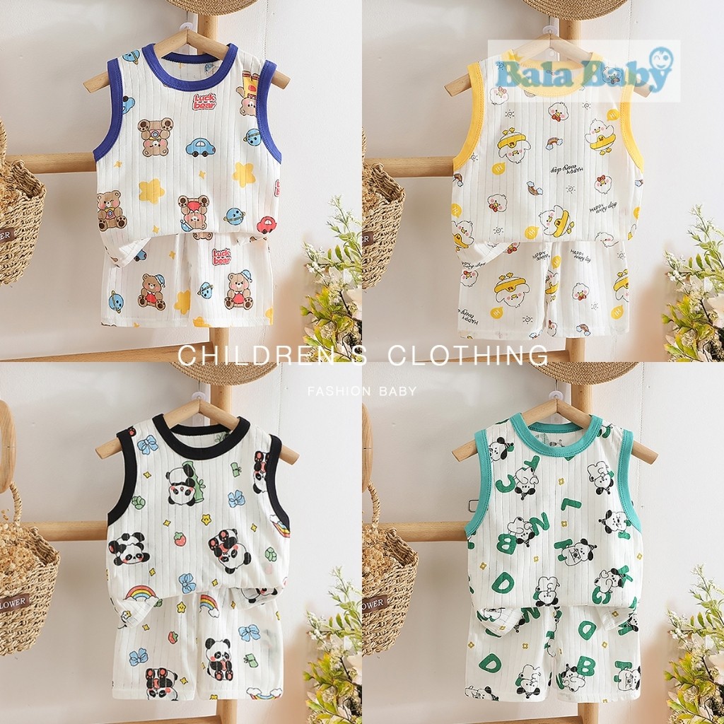 ใหม่ เซทเสื้อกร้ามเด็ก ชุดกร้ามเด็ก เนื้อผ้าใยไผ่ พิมพ์ลายการ์ตูน แฟชั่นน่าร้อน2025 Size80-120 BXT29