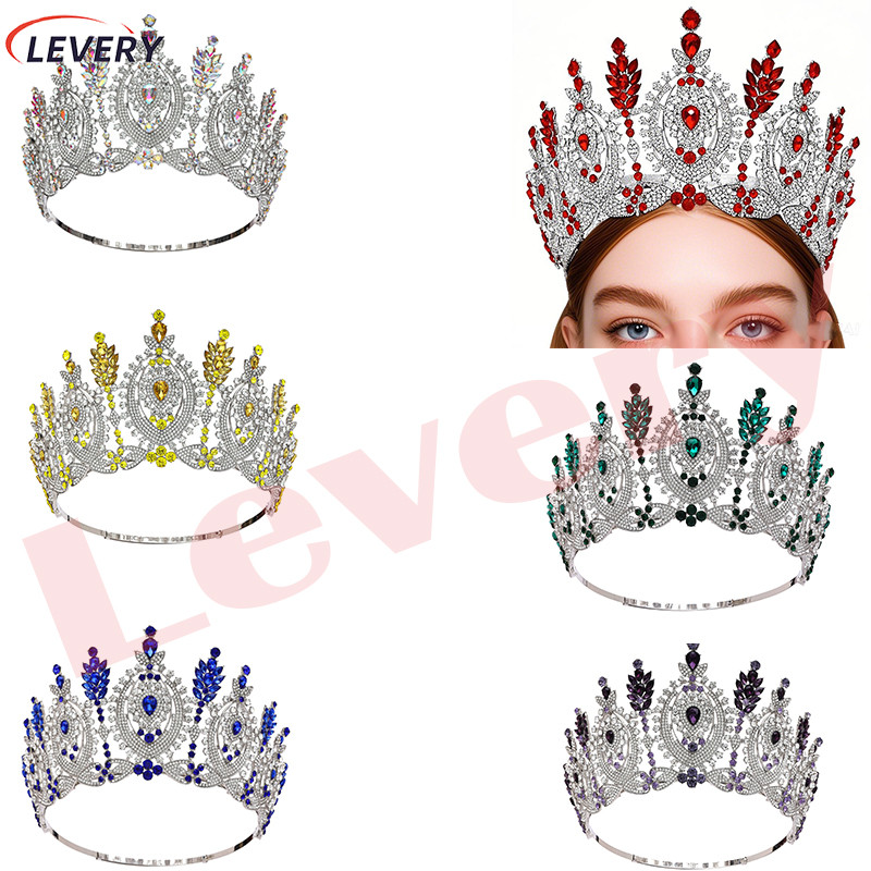 Levery 2025 Baroque ดอกไม้คริสตัล Crowns สําหรับงานแต่งงานเจ้าสาว Tiara Vintage อุปกรณ์เสริมผม