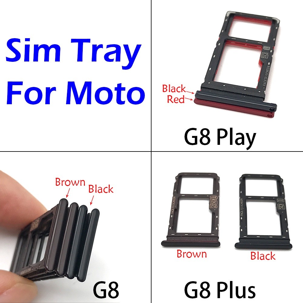 1x SIM ถาดสําหรับ Motorola Moto G7 G8 G9 Play Plus Power ซิมการ์ดสล็อต SD การ์ดถาดผู้ถืออะแดปเตอร์